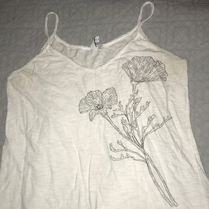 Urban outfitters flower drawing cami